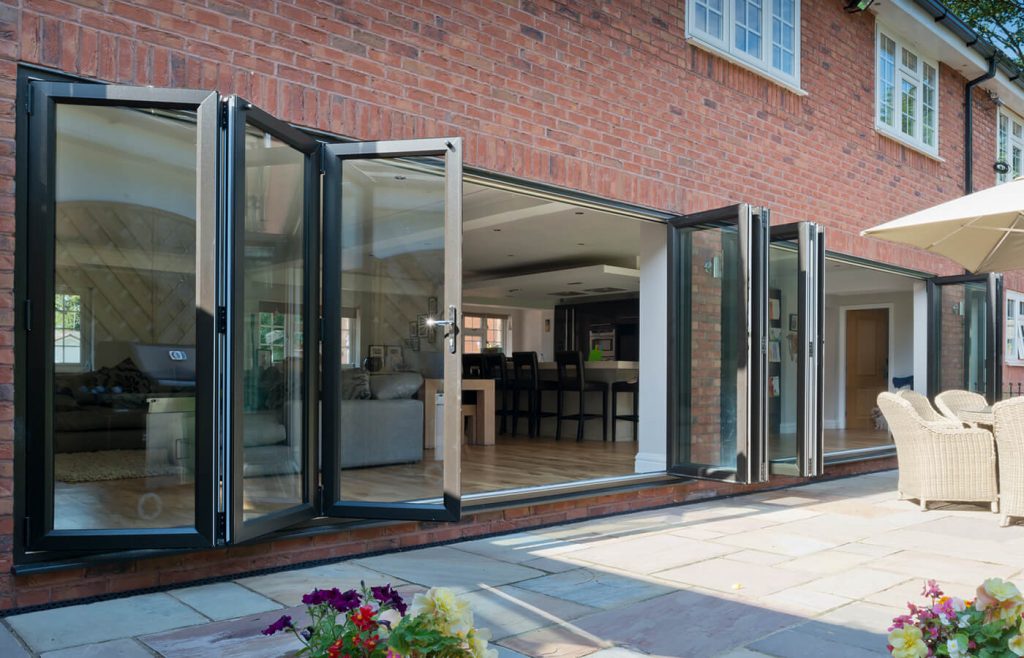 black aluminium bifold doors