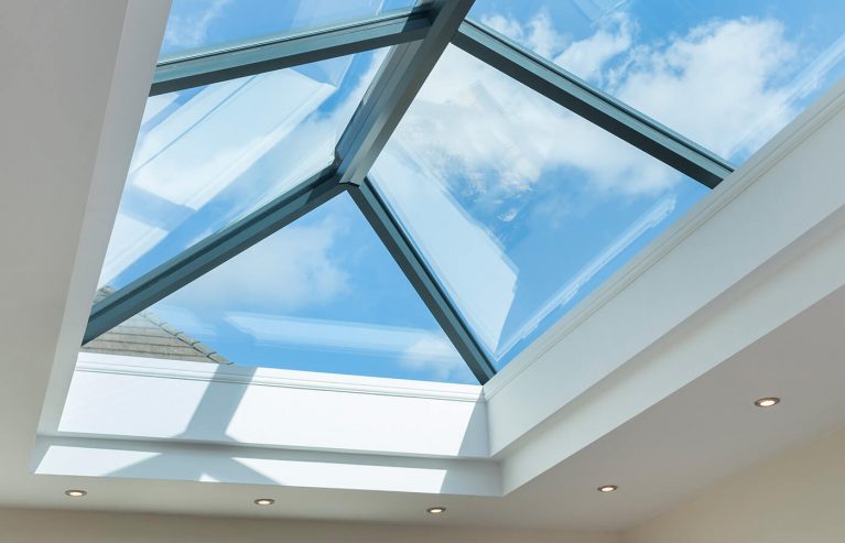 Black roof light interior view