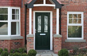 Traditional style front door with decorative glazing