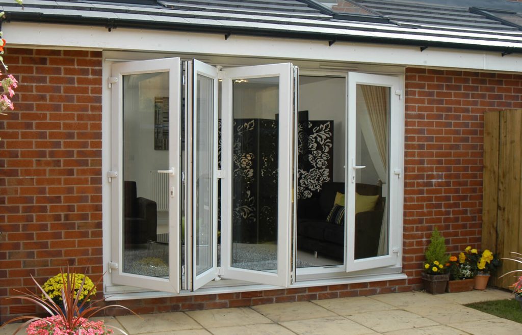 Large white uPVC bifold door