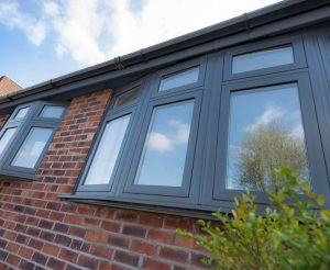 Anthracite Grey flush sash bay windows