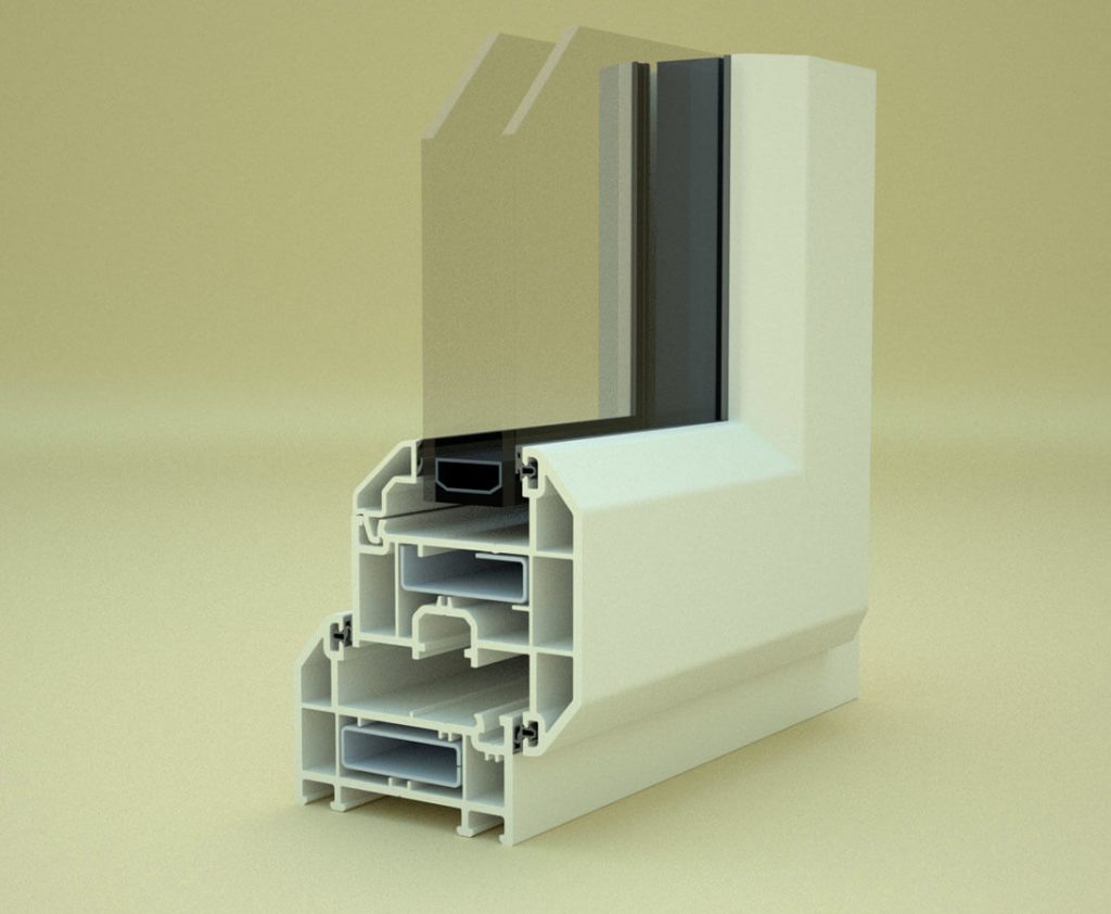 Double glazing chamfered profile.