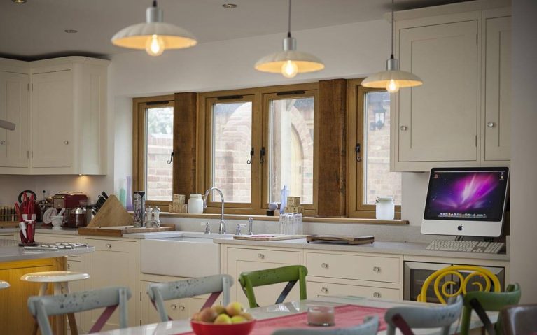 A modern kitchen with newly installed uPVC windows