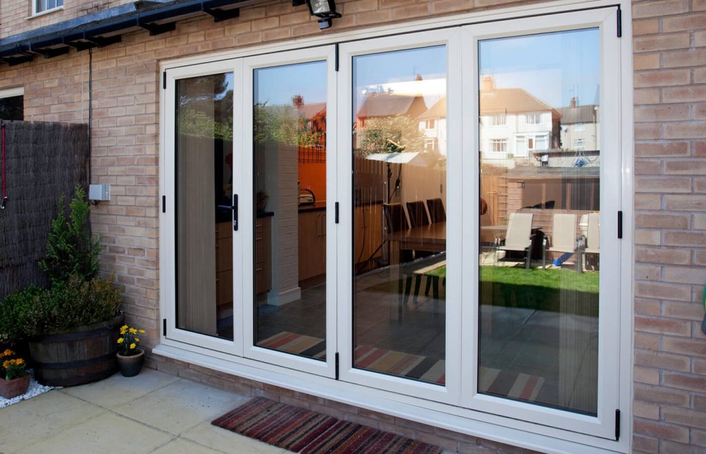 White uPVC bifold door