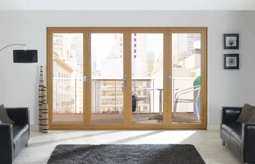 Light oak effect bifold door interior view aluminium vs upvc bifold doors