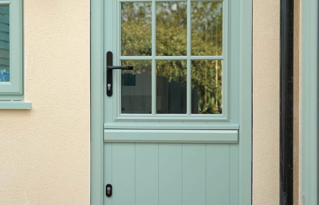 A closed chartwell green composite stable door
