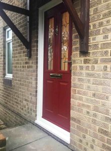 Red composite door installation