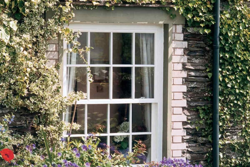 Vertical slider window with Georgian bars