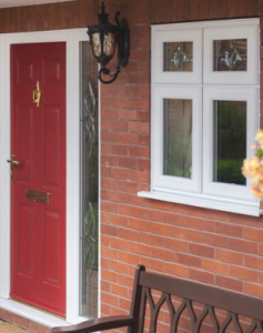 Red front door